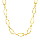 14k Yellow Gold Necklace with Polished Oval Links-4