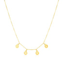 14k Yellow Gold Love Necklace with Circle Drops-4