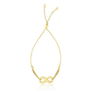 14k Yellow Gold Infinity Motif Adjustable Lariat Bracelet-3