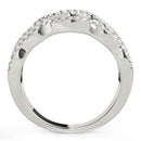 Diamond Studded Ring with Four Curves in 14k White Gold (5/8 cttw)-7