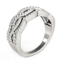 Diamond Studded Ring with Four Curves in 14k White Gold (5/8 cttw)-8