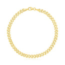 14k Yellow Gold High Polish Textured Fancy Chain Bracelet (4mm)-3