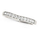 14k White Gold Curved Diamond Wedding Band (1/4 cttw)-2