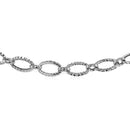 Textured Oval Link Bracelet in 14k White Gold-5