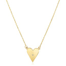 14k Yellow Gold High Polish Elongated Heart Necklace-4
