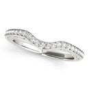 14k White Gold Prong Set Curved Diamond Wedding Ring (1/6 cttw)-2