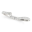 14k White Gold Round Pave Setting Curved Diamond Wedding Ring (1/5 cttw)-2