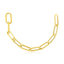 14k Yellow Gold Rounded Paperclip Chain Necklace-9