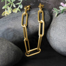 14k Yellow Gold Rounded Paperclip Chain Necklace-10