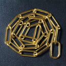 14k Yellow Gold Rounded Paperclip Chain Necklace-12