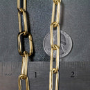 14k Yellow Gold Rounded Paperclip Chain Necklace-13