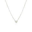 14k White Gold Polished Mini Heart Necklace-8