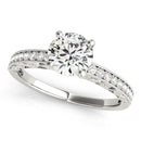 14k White Gold Antique Style Diamond Engagement Ring (1 1/8 cttw)-3