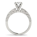14k White Gold Antique Style Diamond Engagement Ring (1 1/8 cttw)-4