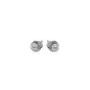 14k White Gold Spherical Stud Earrings (3.0 mm)-5