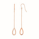 Textured Pear Shaped Long Drop Earrings in 14k Rose Gold-2