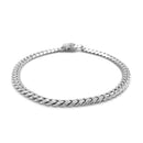 14k White Gold Classic Miami Cuban Solid Bracelet (5.00 mm)-5