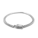 14k White Gold Classic Miami Cuban Solid Bracelet (5.00 mm)-6