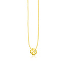 14k Yellow Gold Polished Four Leaf Clover Necklace with Diamond-4