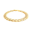 10 mm 14k Two Tone Gold Pave Curb Bracelet-6
