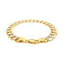 10 mm 14k Two Tone Gold Pave Curb Bracelet-7