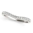14k White Gold Curvy Style Pave Set Diamond Wedding Band (1/5 cttw)-2