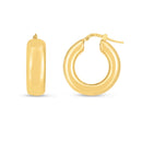 14k Yellow Gold Medium Puffy Hoops-3