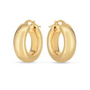 14k Yellow Gold Medium Puffy Hoops-4