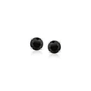 14k White Gold Stud Earrings with Black 5mm Faceted Cubic Zirconia-5