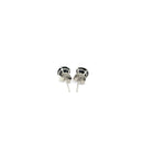 14k White Gold Stud Earrings with Black 5mm Faceted Cubic Zirconia-7