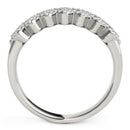 Diamond Studded Wide Multi-Diagonal Pattern Ring in 14k White Gold (5/8 cttw)-7