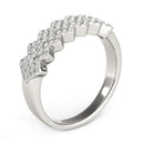 Diamond Studded Wide Multi-Diagonal Pattern Ring in 14k White Gold (5/8 cttw)-8