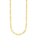14k Yellow Gold Textured Paperclip Chain (3.5mm)-8