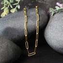 14k Yellow Gold Textured Paperclip Chain (3.5mm)-9