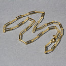 14k Yellow Gold Textured Paperclip Chain (3.5mm)-10