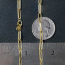 14k Yellow Gold Textured Paperclip Chain (3.5mm)-12