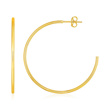 14k Yellow Gold Polished Hoop Earrings - 0