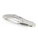 14k White Gold Modern Curved Design Diamond Wedding Band (1/10 cttw)-2