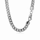 5.5mm 14k White Gold Miami Cuban Semi Solid Chain-10