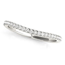 14k White Gold Pave Setting Style Curved Wedding Band (1/10 cttw)-2