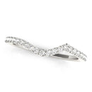 14k White Gold Modern Curved Diamond Wedding Band (1/6 cttw)-2