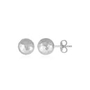 14k White Gold Ball Earrings with Faceted Texture-2