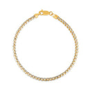 Round Pave Franco Chain Bracelet in 14k Yellow Gold  (3.15 mm)-4