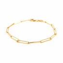 14k Yellow Gold Wire Paperclip Bracelet (2.7mm)-6