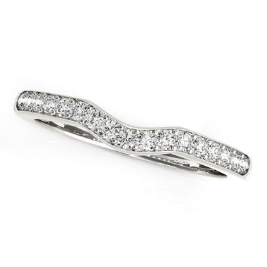 14k White Gold Curved Style Wedding Ring (1/4 cttw) - 0
