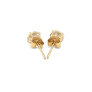 14k Yellow Gold Stud Earrings with White Hue Faceted Cubic Zirconia-7