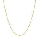 14k Yellow Gold Round Cable Link Chain 1.3mm-8
