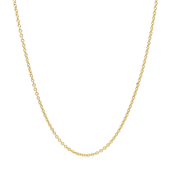 14k Yellow Gold Round Cable Link Chain 1.3mm
