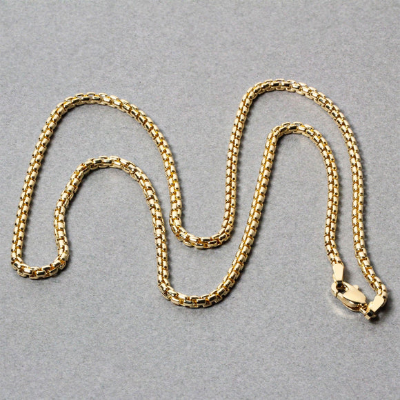 14k Yellow Gold Solid Round Box Chain 2.5 mm