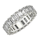 Emerald Cut Lab Grown Diamond Eternity Ring in 14k White Gold (4 cttw FG/VS2)-7